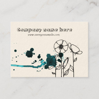 Fleckige Blumen, blau Visitenkarte