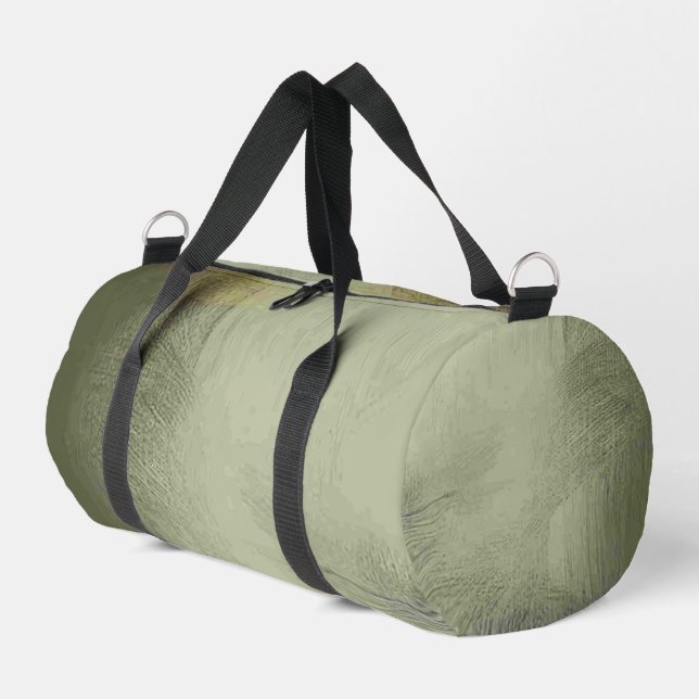 Fleckiges Pergamentpapier Aussehen Duffle Bag (Linke Seite)