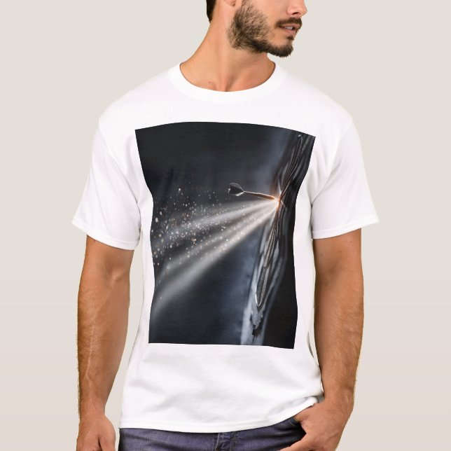 Flecklichtdesign mit Fokus und Goldener Aufprall T-Shirt (Vorderseite)
