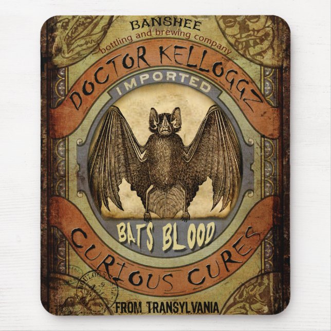 Fledermaus Blut Mousepad (Vorne)