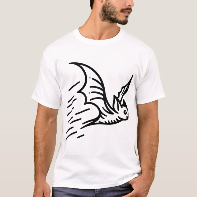 Fledermaus fliegt T-Shirt (Vorderseite)