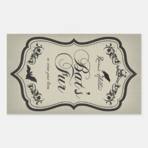Fledermaus Halloween-Glas Sticker Etikett
