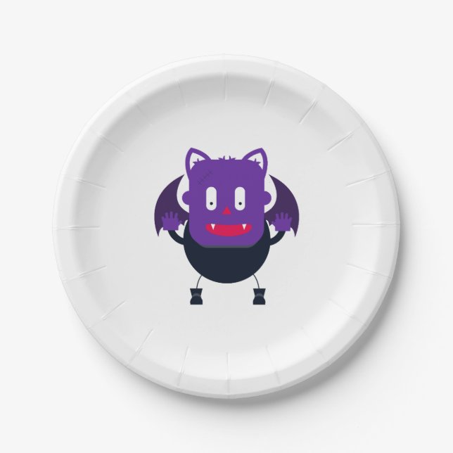 Fledermaus halloween pappteller (Vorderseite)