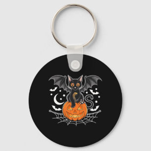 Fledermaus Halloween _ Schwarze Katze Fledermaus F Schlüsselanhänger