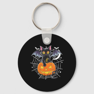 Fledermaus Halloween _ schwarze Katzenfledermaus F Schlüsselanhänger