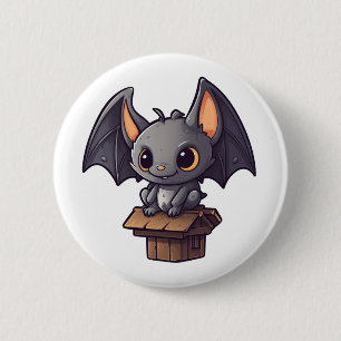 Fledermaus-Illustration im Cartoon-Stil Button
