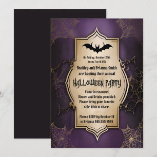 Fledermaus im Rahmen Halloween-Party Einladung