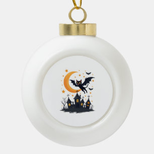 Fledermaus-Katze-Flugpatrouille Keramik Kugel-Ornament