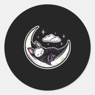 Fledermaus Mond gruselig süß kawaii Pastell Goth v Runder Aufkleber