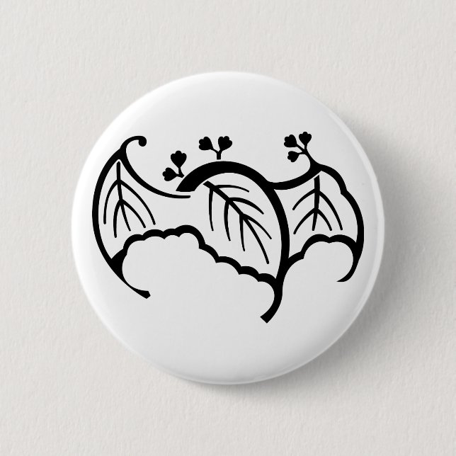 Fledermaus-Paulownie Button (Vorderseite)
