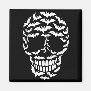 Fledermaus-Schädel-Silhouette Lustiger Halloween-K Magnet