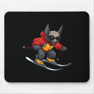 Fledermaus Skifahrer Mousepad