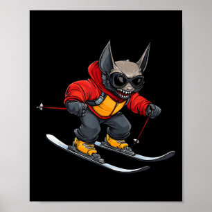 Fledermaus Skifahrer Poster
