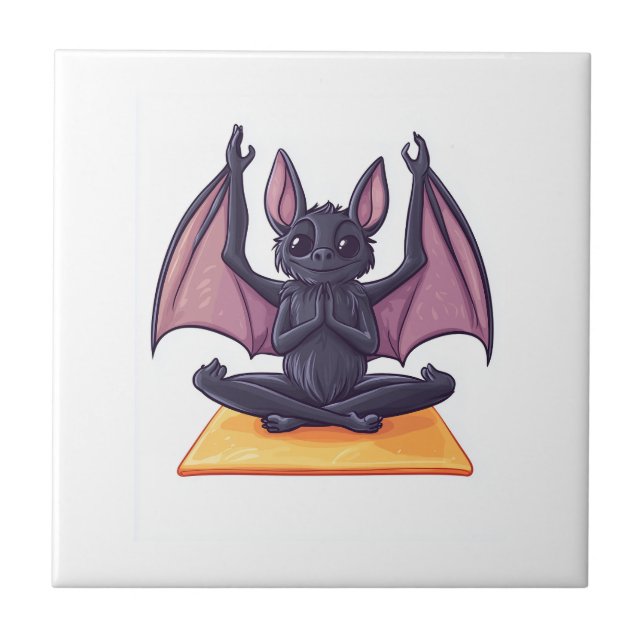 Fledermaus Yoga Flow Fliese (Vorderseite)