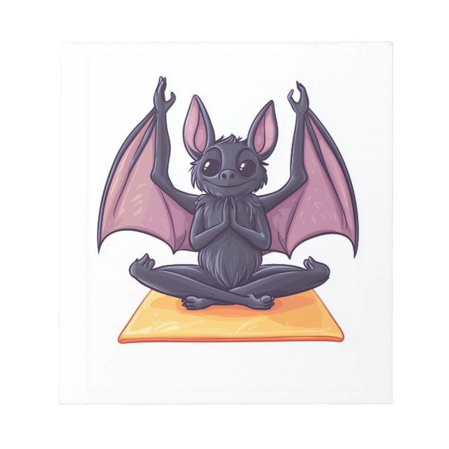 Fledermaus Yoga Flow Notizblock (Vorderseite)