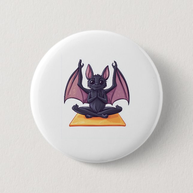 Fledermaus-Yoga-Fluss Button (Vorderseite)