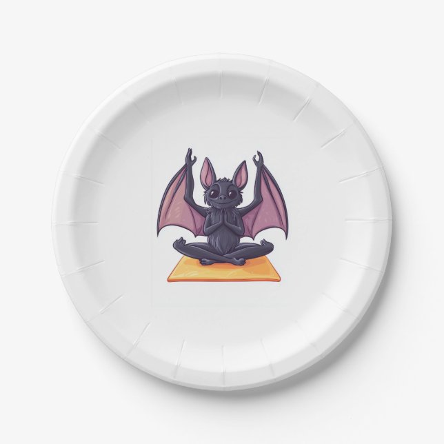 Fledermaus-Yoga-Fluss Pappteller (Vorderseite)