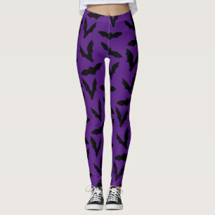 Fledermäuse auf Lila Halloween-Leggings Leggings