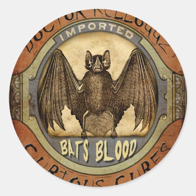 Fledermäuse Blut Runder Aufkleber (Vorderseite)