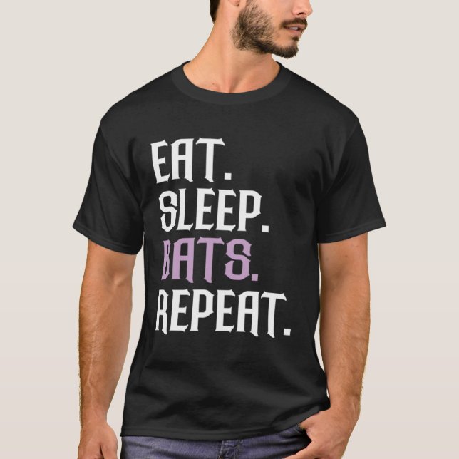 Fledermäuse Essen Schlaf Fledermaus  Tier Flederma T-Shirt (Vorderseite)