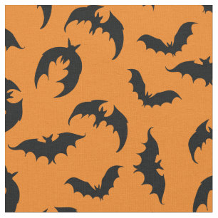 Fledermäuse Gothic Halloween Orange Stoff