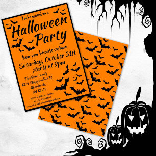 Fledermäuse Halloween Party Einladung