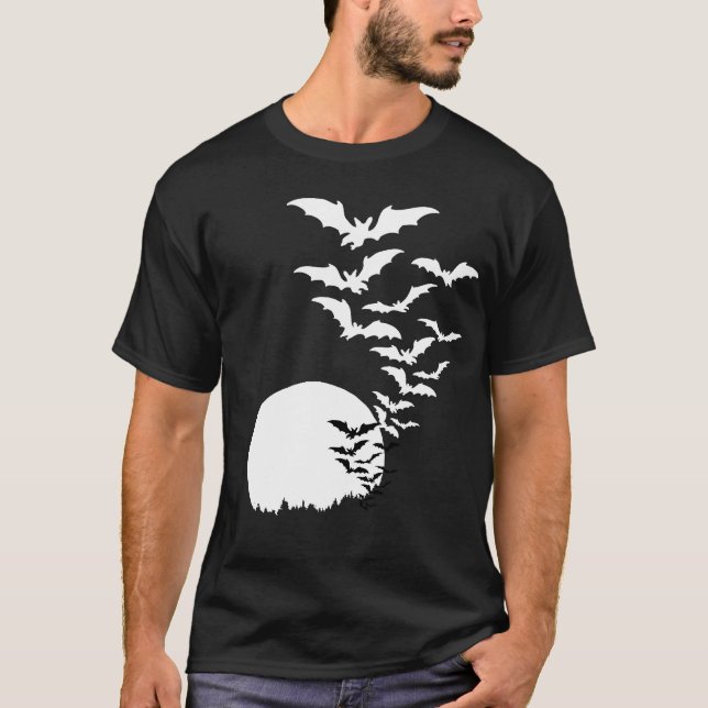 Fledermäuse im Mondlicht T-Shirt (Vorderseite)