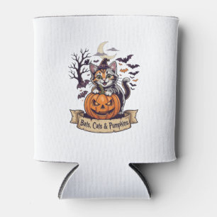 Fledermäuse Katzen Kürbisse Halloween Hexe Katze G Dosenkühler