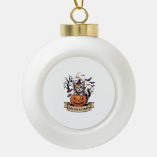 Fledermäuse Katzen Kürbisse Halloween Hexe Katze G Keramik Kugel-Ornament