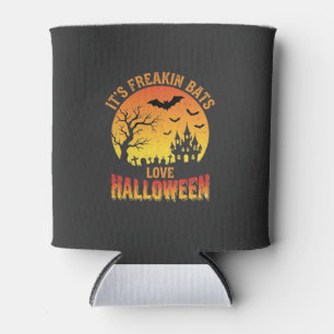 Fledermäuse lieben Halloween Spukschloss Design_ Dosenkühler
