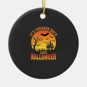Fledermäuse lieben Halloween Spukschloss Design_ Keramik Ornament