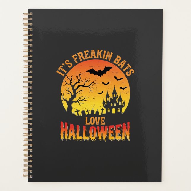 Fledermäuse lieben Halloween Spukschloss Design_ Planer (Vorderseite)