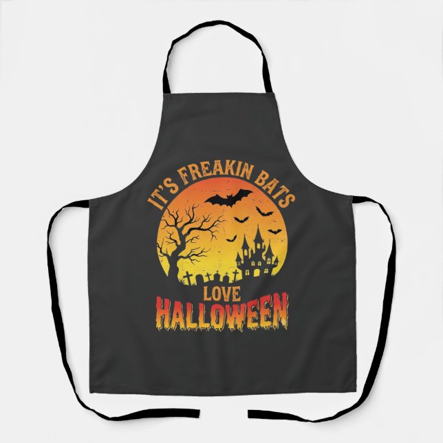 Fledermäuse lieben Halloween Spukschloss Design_ Schürze (Vorderseite)
