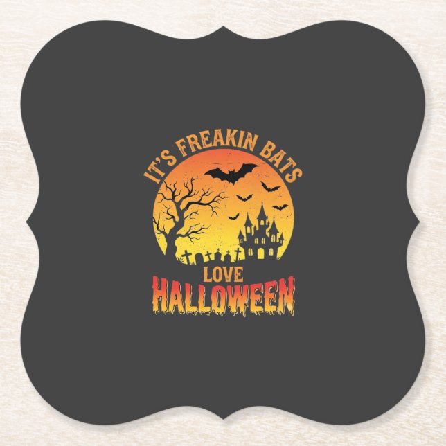 Fledermäuse lieben Halloween Spukschloss Design_ Untersetzer (Vorderseite)