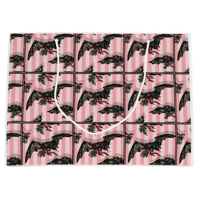 Fledermäuse mit Mistletoe - Pop Goth Holiday Große Geschenktüte (Vorderseite)
