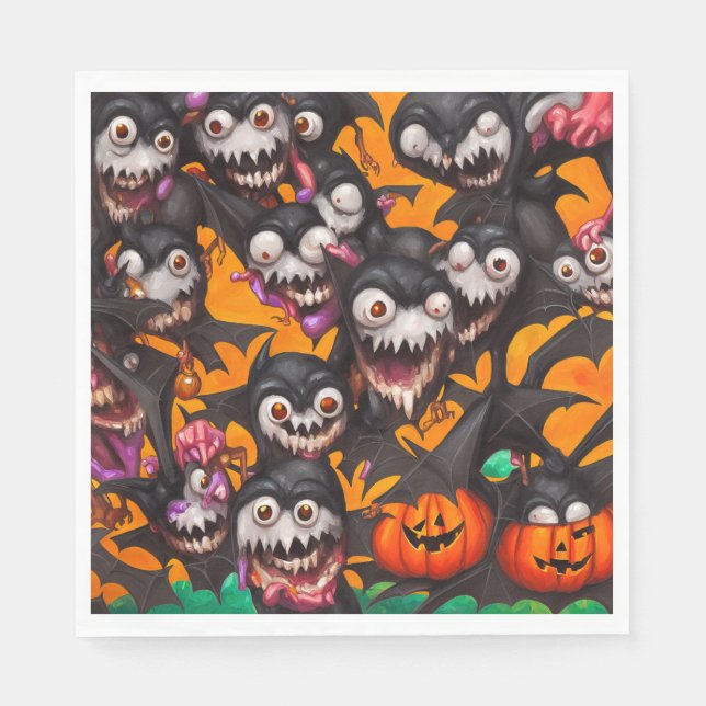 Fledermäuse mit Zähnen - Papieruchtenservietten Serviette (Vorderseite)