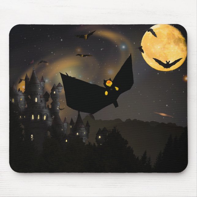 Fledermäuse Moon und Halloween Mousepad (Vorne)