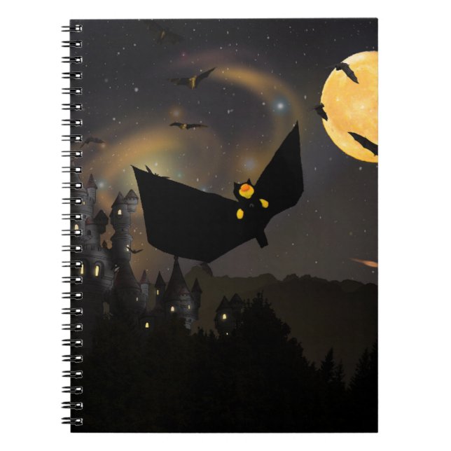 Fledermäuse Moon und Halloween Notizblock (Vorderseite)