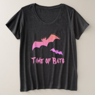 Fledermäuse - Rosa und Lila Abstrakter Pop Kunst Große Größe T-Shirt