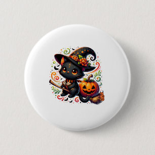 Fledermäuse Schwarze Katze Hexenhut Wand Pumpkin N Button
