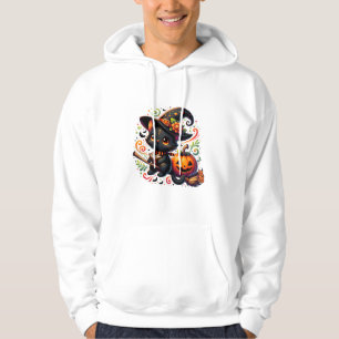 Fledermäuse Schwarze Katze Hexenhut Wand Pumpkin N Hoodie