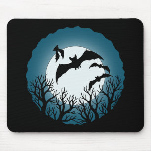 Fledermäuse und Bäume gegen den Mond Mousepad