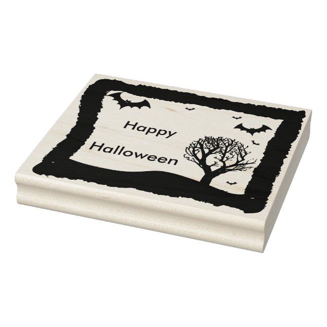 Fledermäuse und Baumlandschaft 2 Silhouette Kunst  Gummistempel (Stempel)