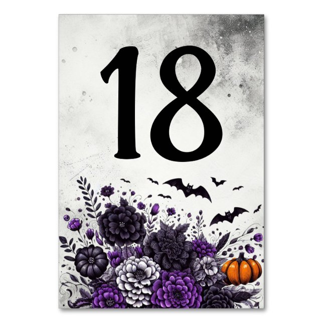 Fledermäuse und Blume Tischnummer 18 (Vorderseite)