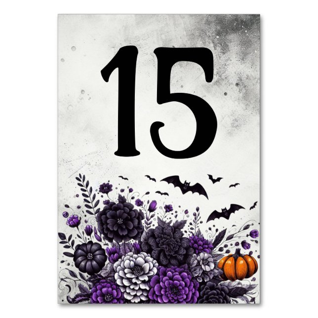 Fledermäuse und Blumen Tisch Nummer 15 Tischnummer (Vorderseite)