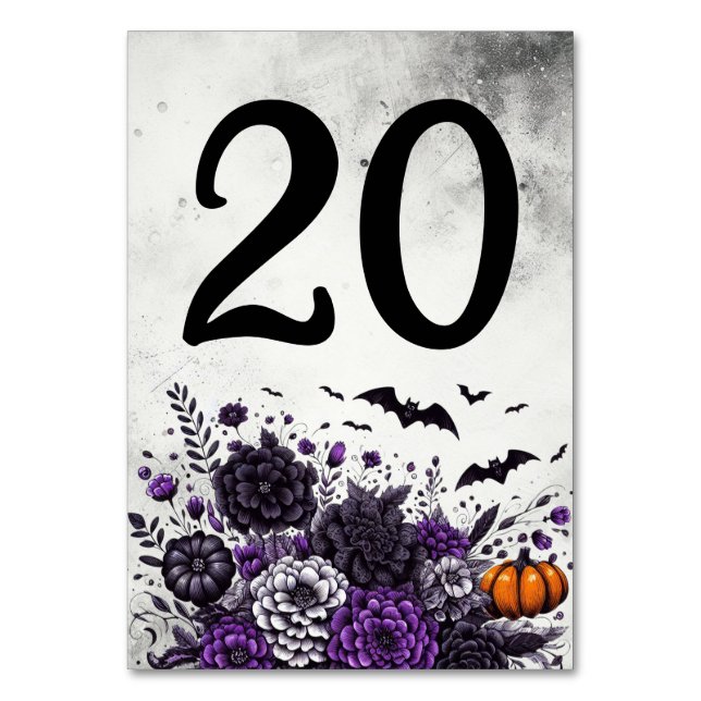 Fledermäuse und Blumen Tisch Nummer 20 Tischnummer (Vorderseite)