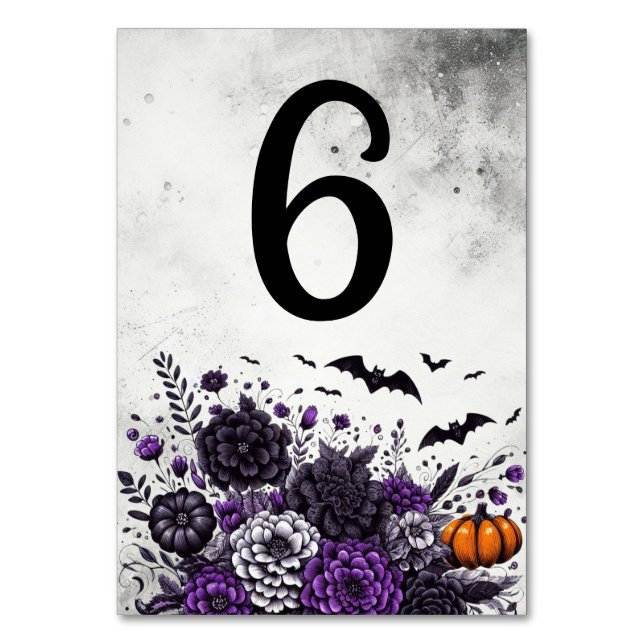 Fledermäuse und Blumen Tisch Nummer 6 Tischnummer (Vorderseite)