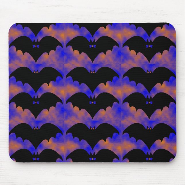 Fledermäuse und Bohnen, blaues Orange Mousepad (Vorne)