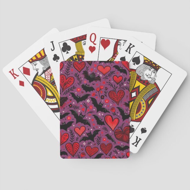 Fledermäuse und Herz Spielkarten (Rückseite)