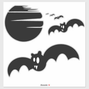 Fledermäuse und Mond Halloween Aufkleber